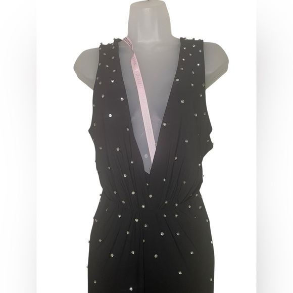 Mac Duggal 68353 New Black Rhinestone Embellished Open Back Jersey Gown 16W - Picture 4 of 6